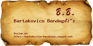 Bartakovics Bendegúz névjegykártya